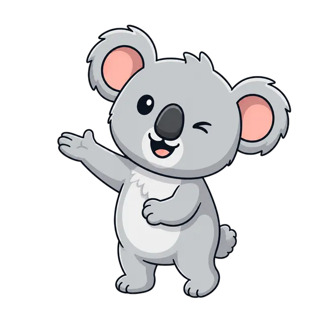 Koala standing beside a coupon
